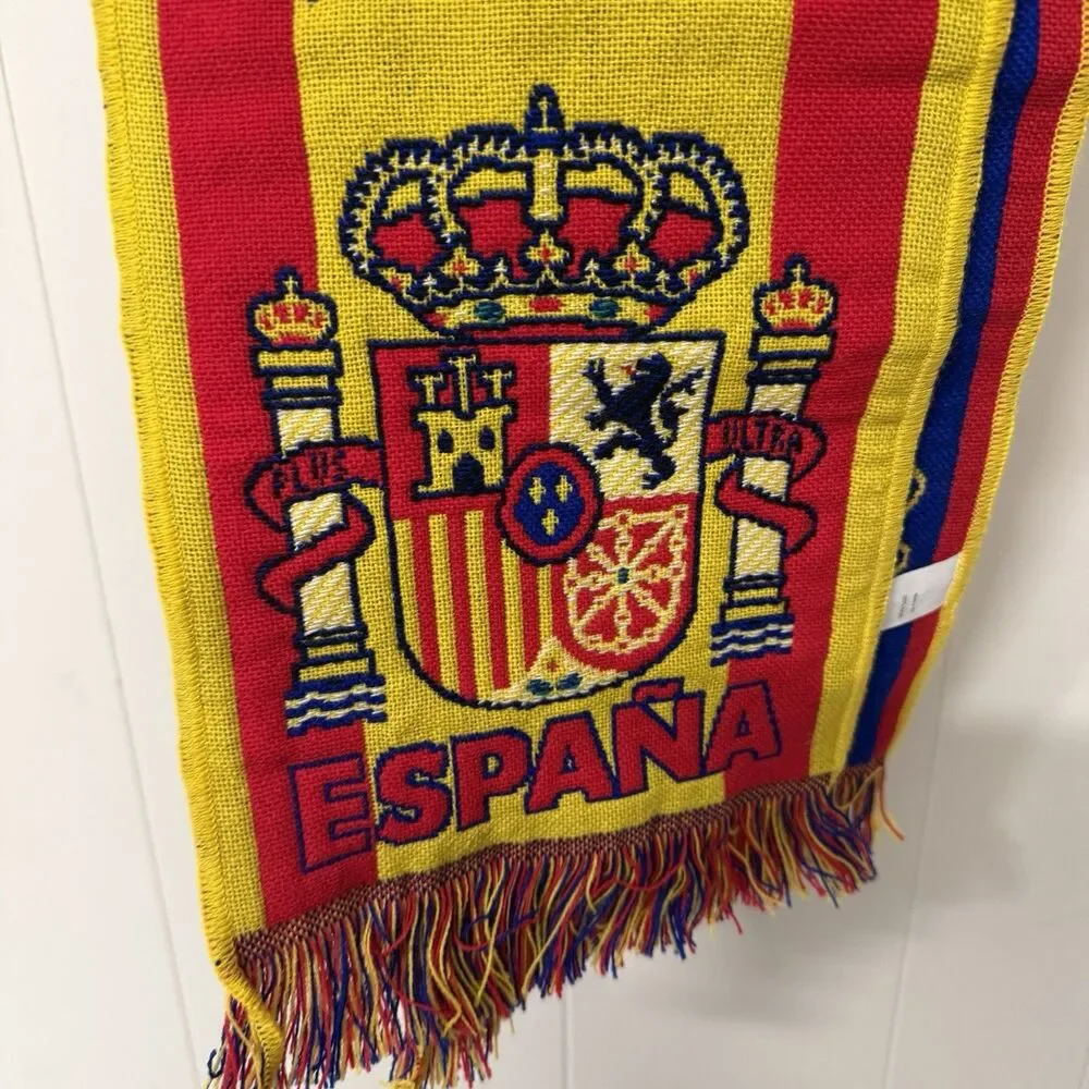 España Spain National Team Scarf World Cup Soccer Red Yellow Blue Warm NWOT